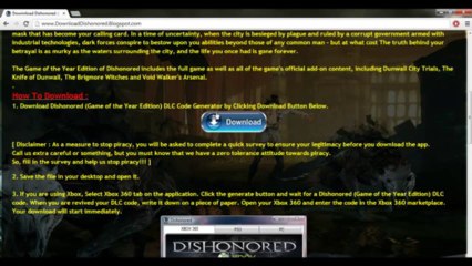 Install Dishonored (Game of the Year Edition) Crack For Free!!