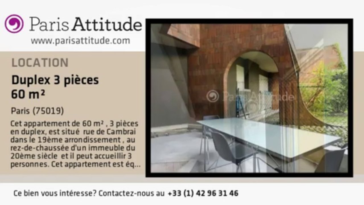 Duplex 2 Chambres à louer - Crimée, Paris - Ref. 8759