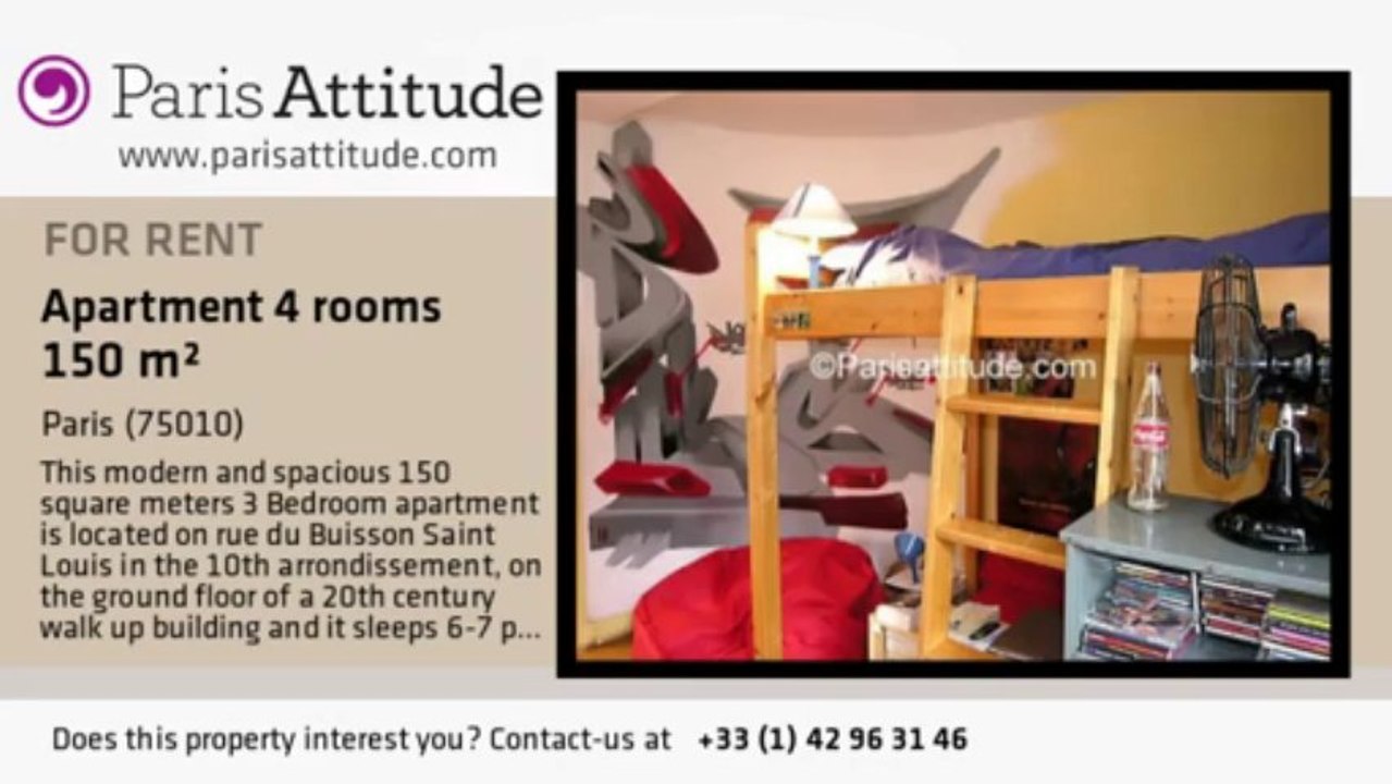 3 Bedroom Loft for rent - Belleville, Paris - Ref. 1953