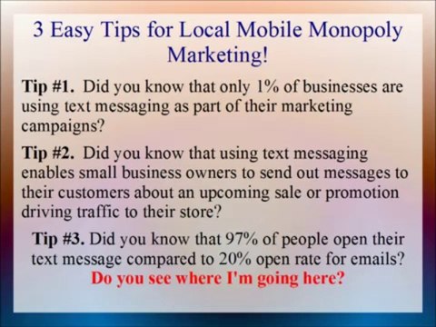 3 Tips for Local Mobile Monopoly Marketing