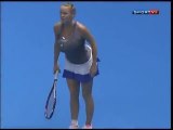 Caroline Wozniacki (Tennis Player) Imitates Serena Williams During Match By Stuffing Bra & Ass!