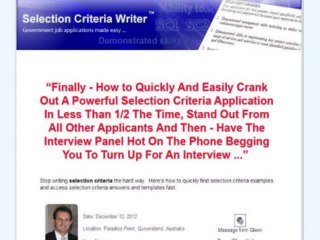 Selection Criteria Writer Review