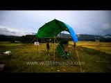 At Camp Ziro: Getting the campsite ready for the festival