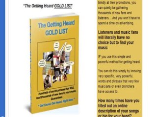 Getting Heard Gold List - 3rd Part Of Home Recording Blueprint Series!