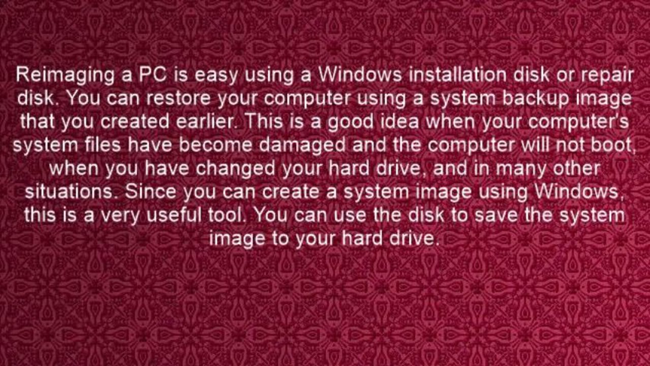Reimage A PC