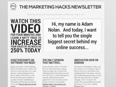 Marketing Hacks Newsletter Bonuses and Sales Page Overview