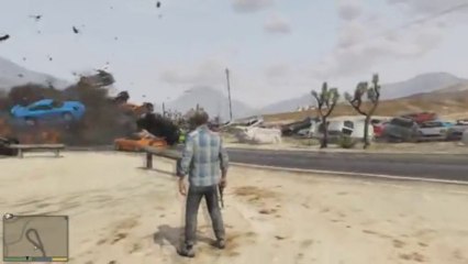 GTA V - Massive chain reaction explosions (100+ cars)