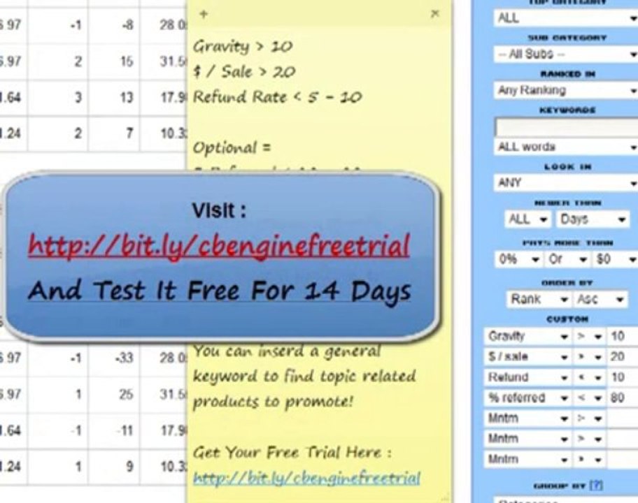 Cb Engine Tutorial - How to Find Quality Products On Clickbank?
