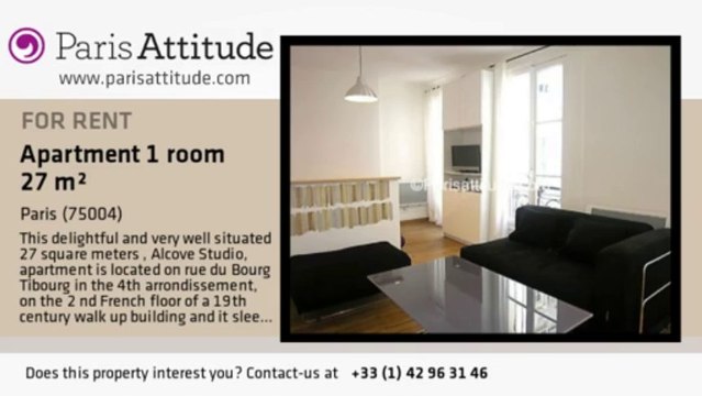 Alcove Studio Apartment for rent - St Paul, Paris - Ref. 1889