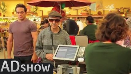 Blind self-defense: kick in the balls / Doritos commercial