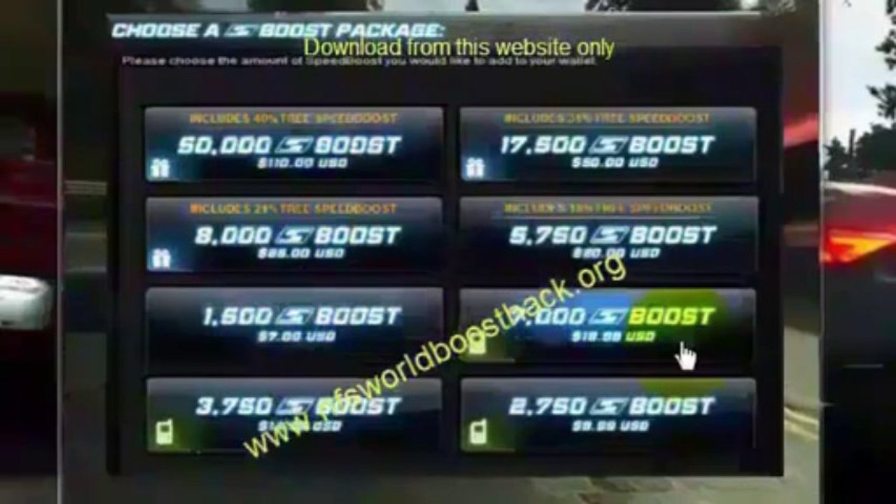 Need for Speed World Boost Hack 2013