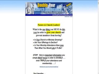 "DOUBLE YOUR CHURCH ATTENDANCE"