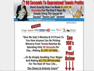90 second tennis cash system makes $1,357 19 daily for       Reviews