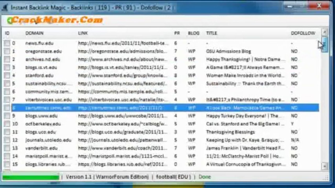 Instant Backlink Magic   119 Fresh & Relevant EDU Blogs In 8 Minutes and 16 Seconds   YouTube new CrackMaker com