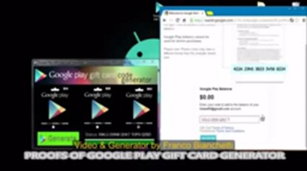 GOOGLE PLAY GIFT CARD GENERATOR (Octobre - Novembre 2013)