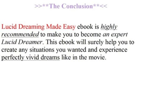 Lucid Dreaming Made Easy Review +++100% Real and Honest+++
