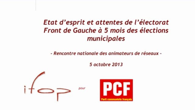 L'IFOP détaille l'état d'esprit des électeurs PCF/FDG à 5 mois des municipales