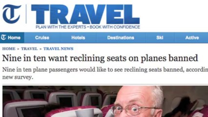 Descargar video: Majority of Airline Passengers Approve of Banning Reclining Seats