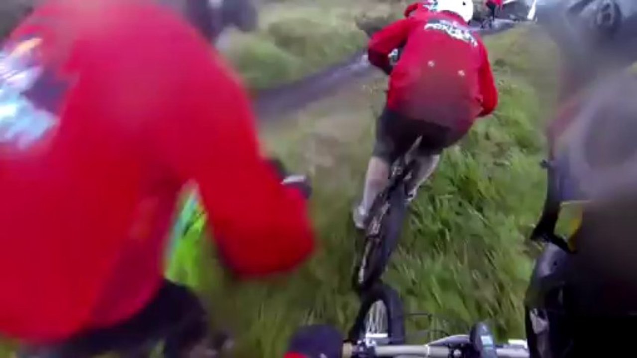 Gee Atherton downhill MTB chase POV - Red Bull Foxhunt 2013
