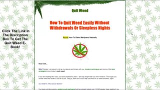 Quit Weed Review - Don't Buy The Quit Weed E-Book Until You Watch This Review!