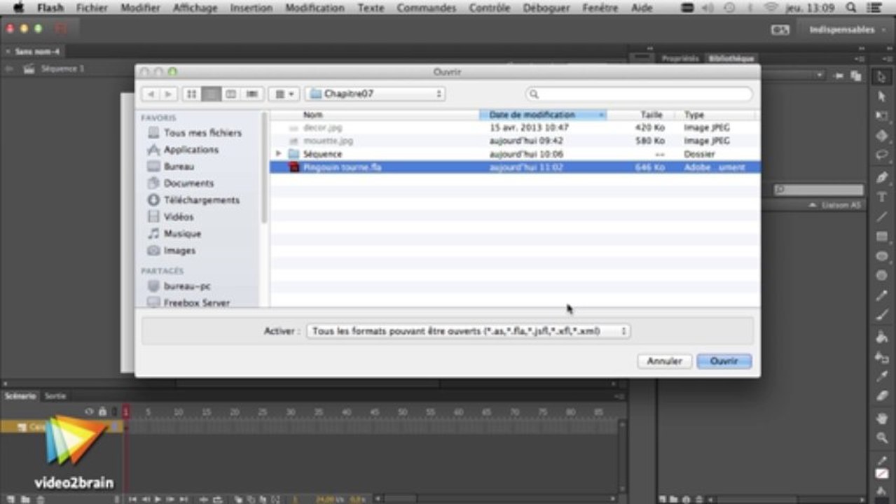 Tutoriel Flash CC : Gestion des fichiers dans Flash CC | video2brain.com