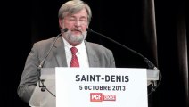 Dominique ADENOT (ANECR) intervient lors de l'assemblée du PCF du 5 octobre 2013