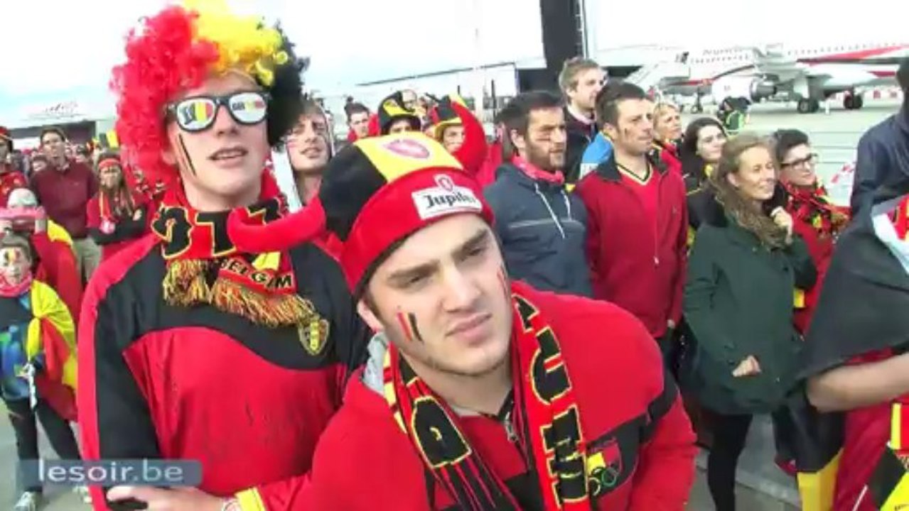 Ambiance lors du départ des Diables Rouges pour la Croatie