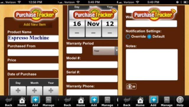 Purchase Warranty Guarantee Tracker Software Monitoring app - Android and iPhone (IOS)