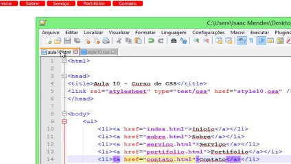 Curso de CSS - Aula 10 (Criando um Menu com Listas CSS)
