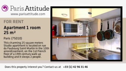 Studio Apartment for rent - Faubourg St Martin, Paris - Ref. 4625