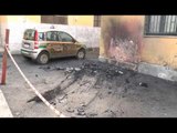 Teverola (CE) - Incendiata auto dei vigili urbani - live- (09.10.13)