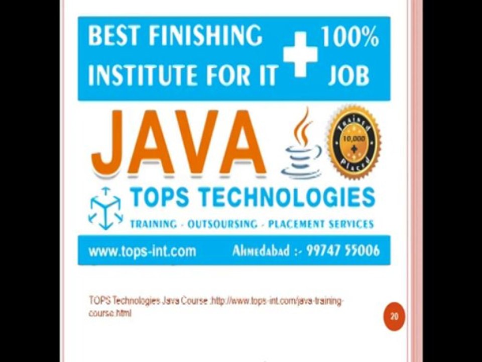 JAVA Training in Ahmedabad By TOPS Technologies