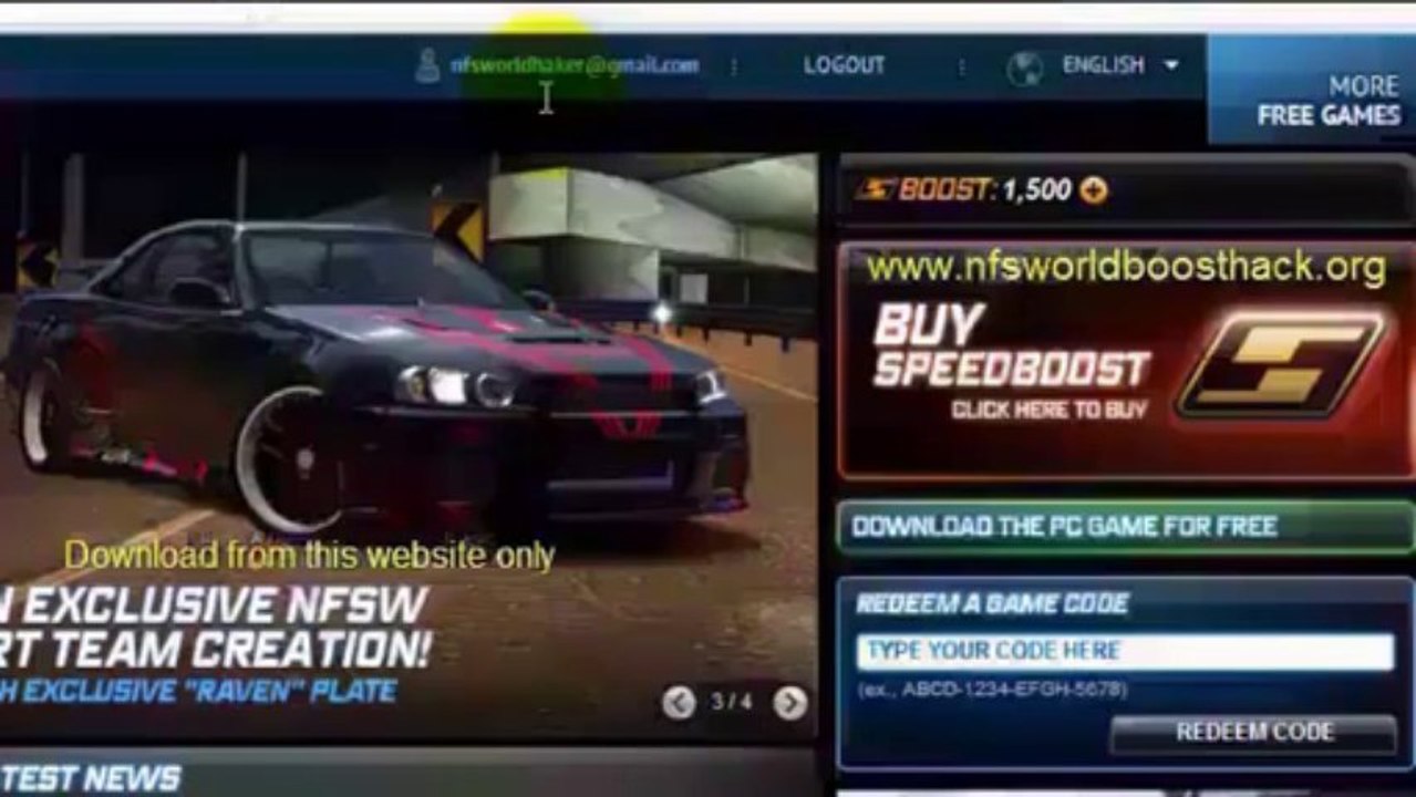 Need For Speed World Boost Code + MultiPack