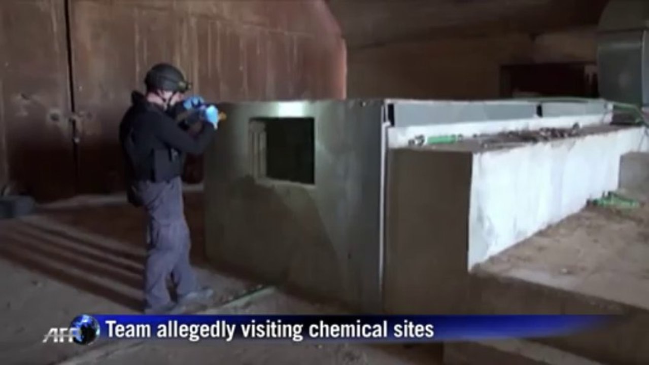 Syria TV broadcasts images of inspectors visiting chemical sites