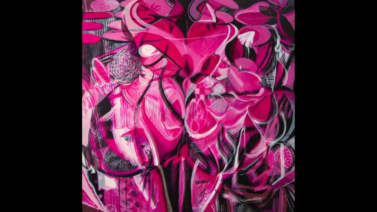 Fine art painting deconstructed and reconstructed. Process video of Pink Paradise - Ari Lankin - Minarets Music