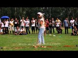 Participant breaks pot in one attempt :at the 50th Naga Fest-Delhi