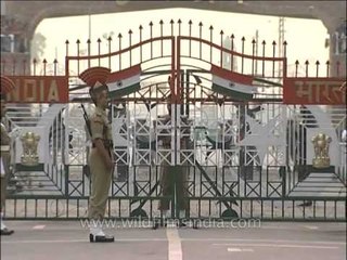 Indians cheering up for BSF of India at Wagah Border