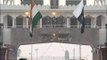 Two Nation Flags: India and Pakistan flags at Wagah Border