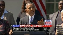 Obama Speaks On Government Shutdown and Obamacare
