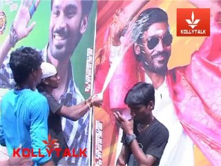 Dhanush Fans Celebrating Naiyandi Release at Udhayam theatre
