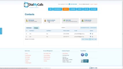 DialMyCalls Tutorial: Overview Of The Call Contacts Page