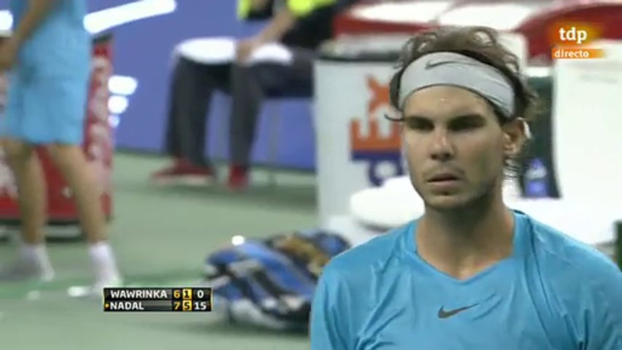 2013 Shanghai QF Rafael Nadal def. Stanislas Wawrinka 7/6(10) 6/1 LAST GAME