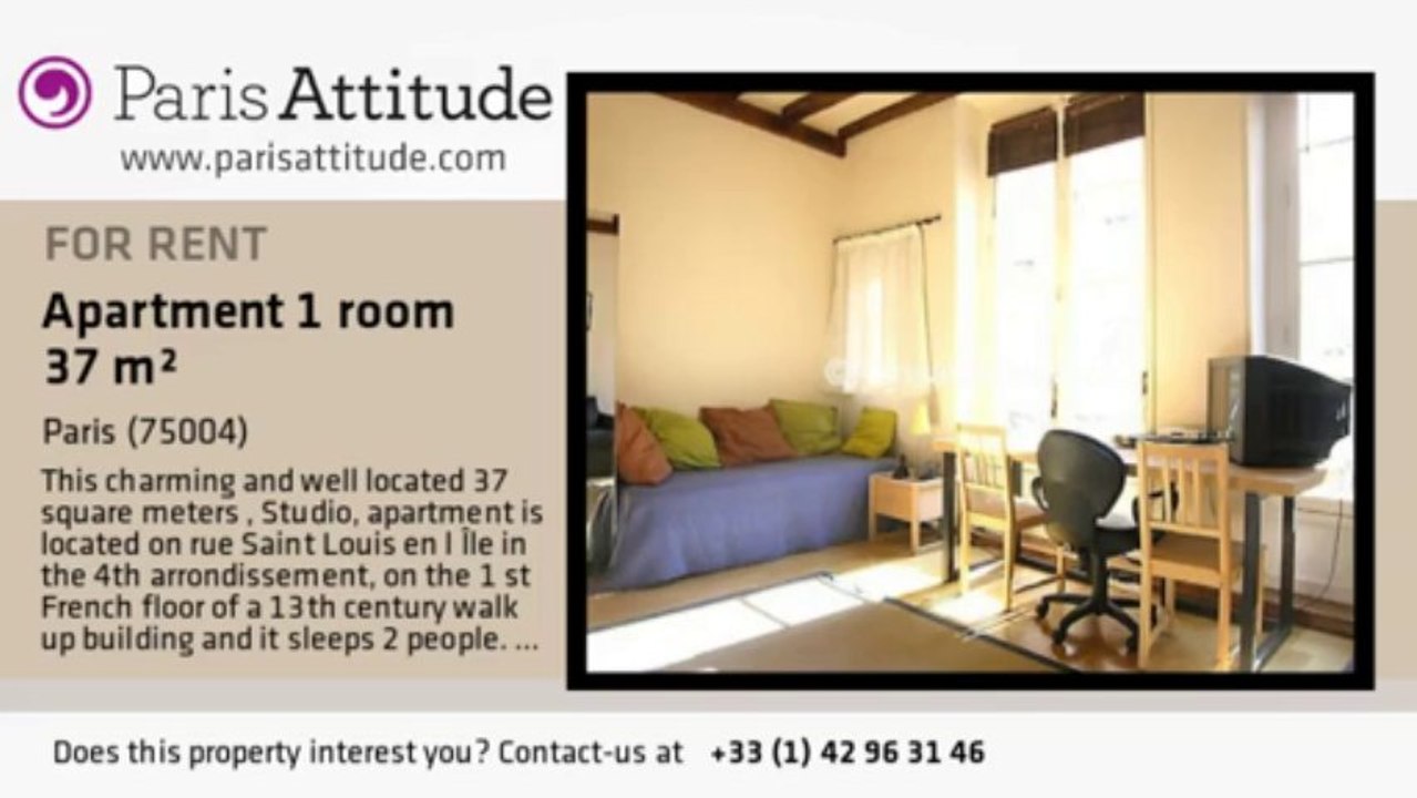 Studio Apartment for rent - Ile St Louis, Paris - Ref. 5830