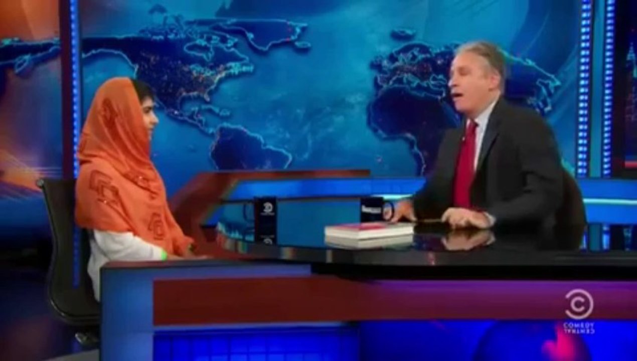 Malala Yousafzai on The Daily Show video- Girl shot by Taliban leaves host Jon Stewart speechless with her message of peace - Mirror Online