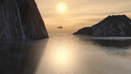 Carrara 8.5 Pro Starfighter Flying over Ocean1