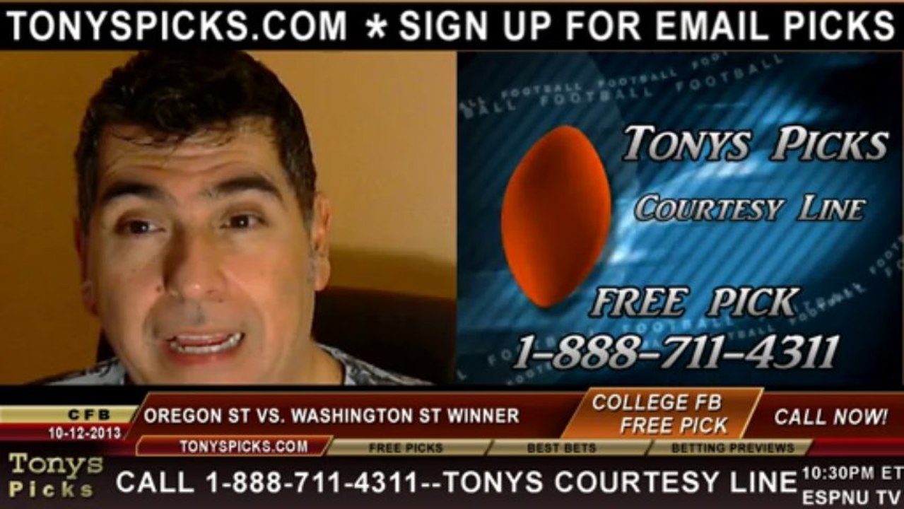Oregon St Beavers vs. Washington St Cougars Pick Prediction NCAA College Football Odds Preview 10-12-2013