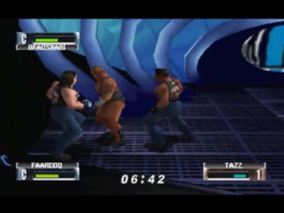 N64 - WWF No Mercy - Hardcore Title - Match 6 - Tazz vs Bradshaw & Faarooq