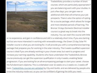 Tradeskills4u, the most reputable provider of electrical and renewable energy courses