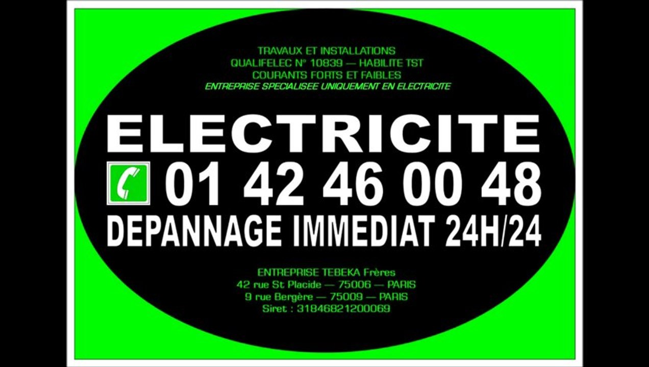 ELECTRICIEN DU 9eme - 0142460048 - 9 RUE BERGERE - 75009 - PARIS