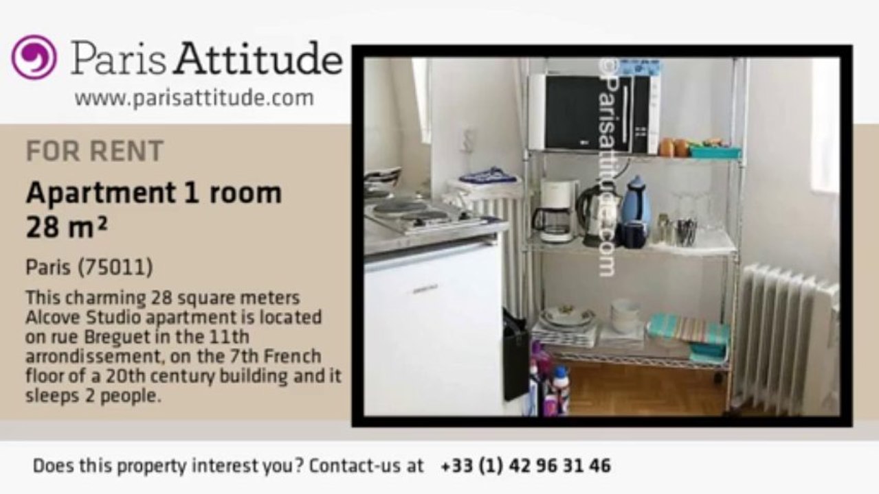 Alcove Studio Apartment for rent - Bastille, Paris - Ref. 2613